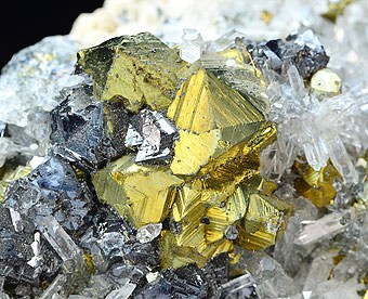 Chalcopyrite with Quartz -  Alimon Mine, Huaron mining district, Huayllay district, Pasco province, Pasco department, Peru