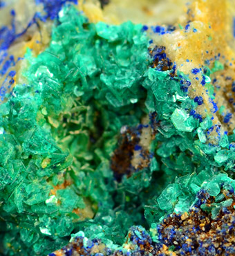 Chalcophyllite with Azurite - Piesky, �pania Dolina (Herrengrund), Bansk� Bystrica Co., Bansk� Bystrica Region, Slovakia