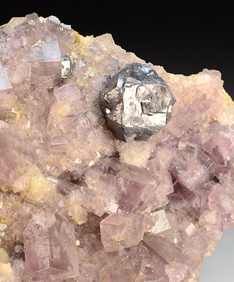 Galena on Fluorite - Blackdene Mine, Ireshopeburn, Weardale, North Pennines, Co. Durham, England, UK