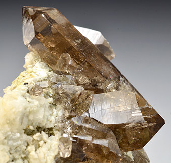 Quartz var. Smoky Quartz - Glacier de l'Argentiere, Mont Blanc, Chamonix, France