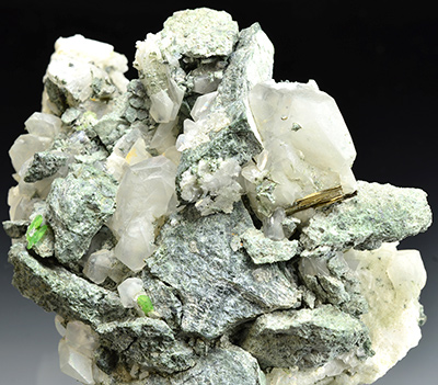 Millerite with Titanite - Saranovskii Mine, Saranovskaya Village, Gornozavodskii area, Permskaya Oblast, Middle Urals, Urals Region, Russia