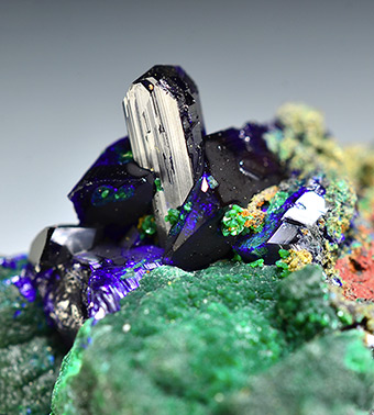 Azurite with Malachite - Tsumeb Mine, Tsumeb, Otjikoto Region, Namibia