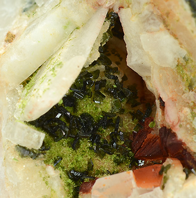 Agardite-(Ce) with Olivente - Clara Mine, Rankach valley, Oberwolfach, Wolfach, Black Forest, Baden-W�rttemberg, Germany