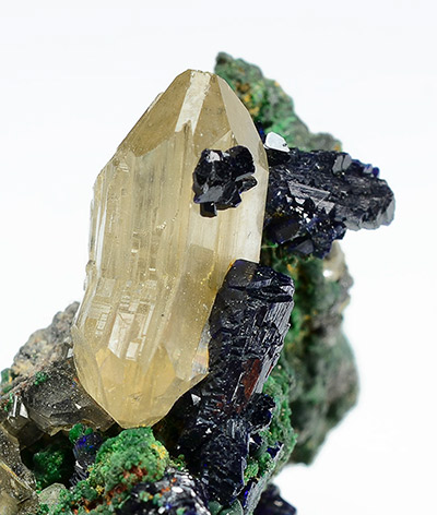 Cerussite with Azurite - Touissit-Bou Beker District, Jerada Province, L'oriental Region, Morocco