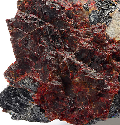 Zincite with Franklinite - Sterling Mine, Sterling Hill, Ogdensburg, Franklin Mining District, Sussex Co., New Jersey, USA