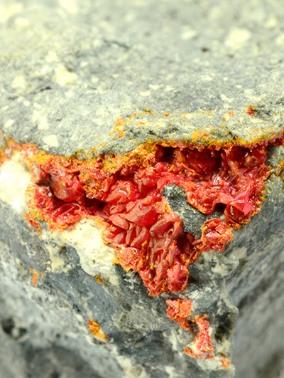 Realgar - M.te Sughereto Quarry - Sasso di Furbara, Furbara, Cerveteri, Rome Province, Latium, Italy