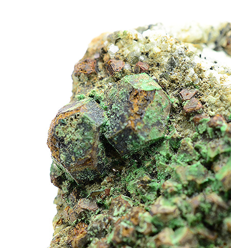 Agardite ps. on Cafarsite - Wanniglescher, Binnatal, Wallis, Switzerland