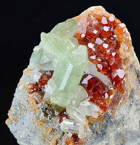 Diopside with Hessonite - Testa Ciarva, Mussa Alp, Balme, Metropolitan City of Turin, Piedmont, Italy