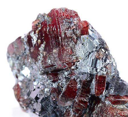 Rhodonite on Galena - Broken Hill, Broken Hill district, Yancowinna Co., New South Wales, Australia