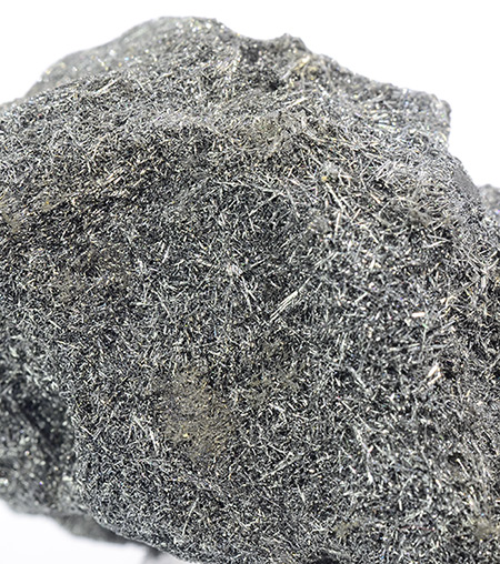 Jamesonite on pyrite - Huaron mines - Huaron mining distr. - Huayllay distr. - Pasco prov. - Pasco dept. - Peru