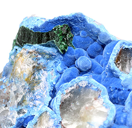 Shattuckite and Malachite - Omaue mine, Kaokoveld Plateau - Namibia