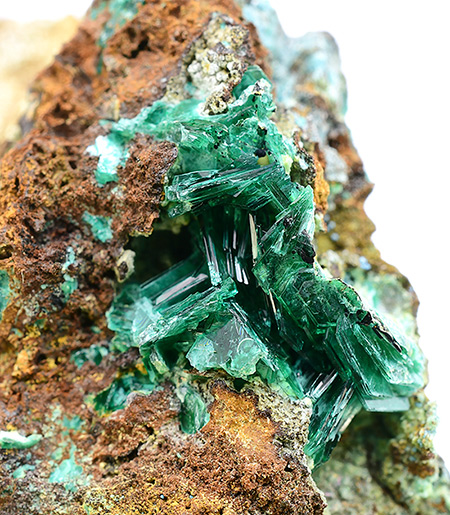 Chalcophyllite - Salsigne mine, Mas-Cabard�s, Carcassonne, Aude, Languedoc-Roussillon, France