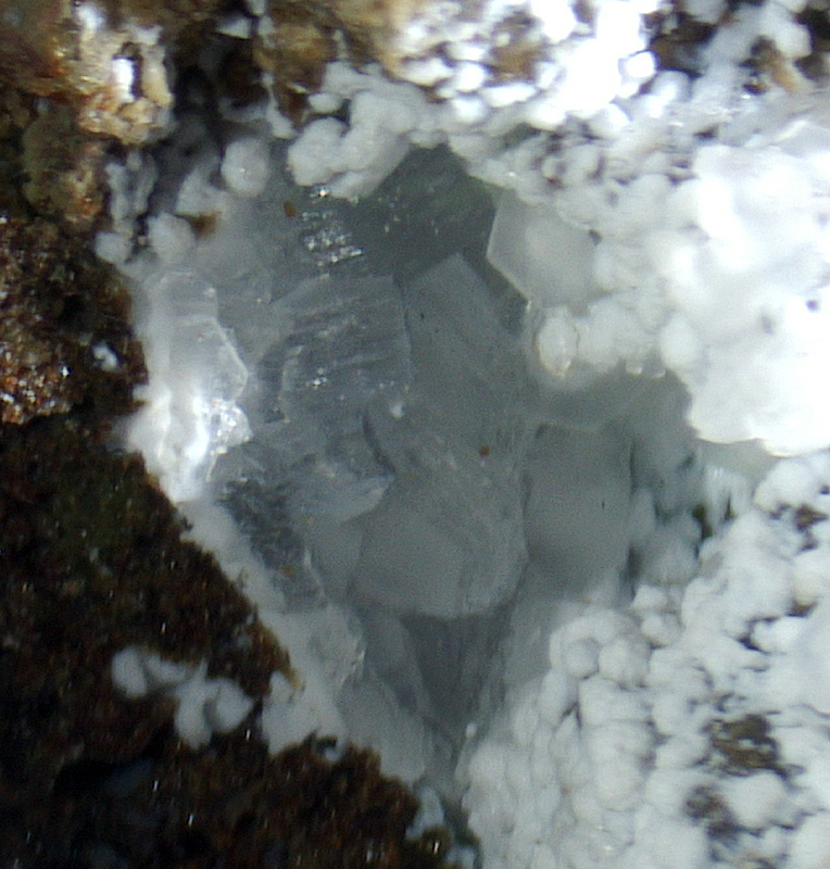 Chabazite-Na (TL) (aka Herschelite),Aci Castello, Sicily, Italy