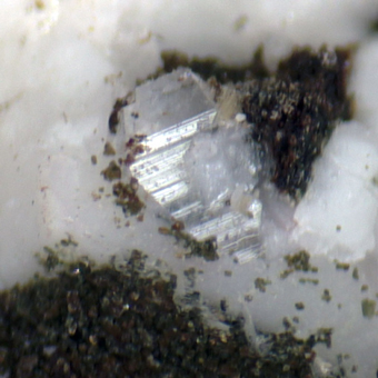 Ancylite-(Ca), Serandite, Aegirine - Poudrette quarry, Mont Saint-Hilaire, Quebec, Canada