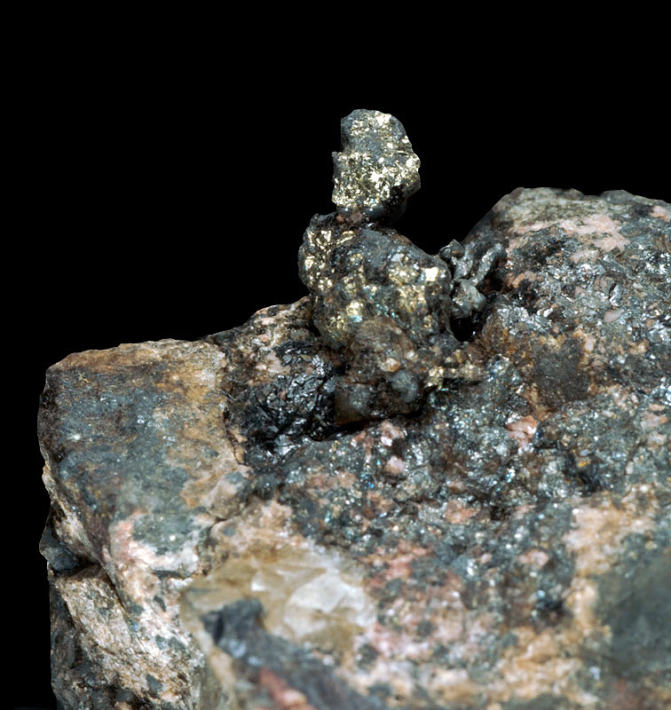 Acanthite on Copper - Uchucchacua mine, Oyon, Peru