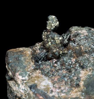 Acanthite on Copper - Uchucchacua mine, Oyon, Peru