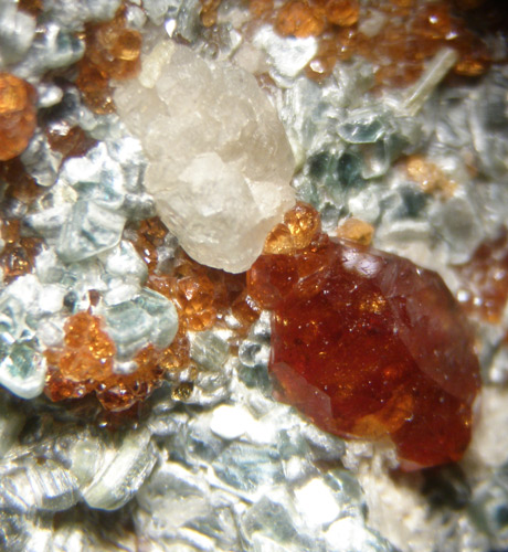 Grossular var. Hessonite, Diopside and Vesuvianite - Bellecombe, Aosta Valley, Italy