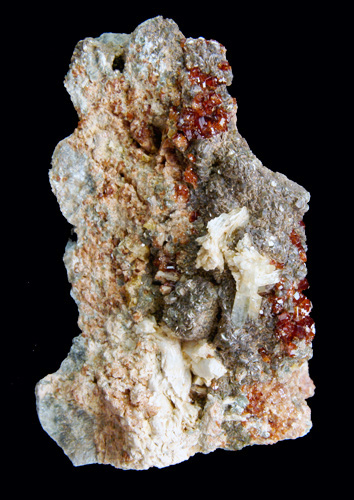 Hessonite var. Garnet and Diopside - Bellecombe, Aosta Valley, Italy