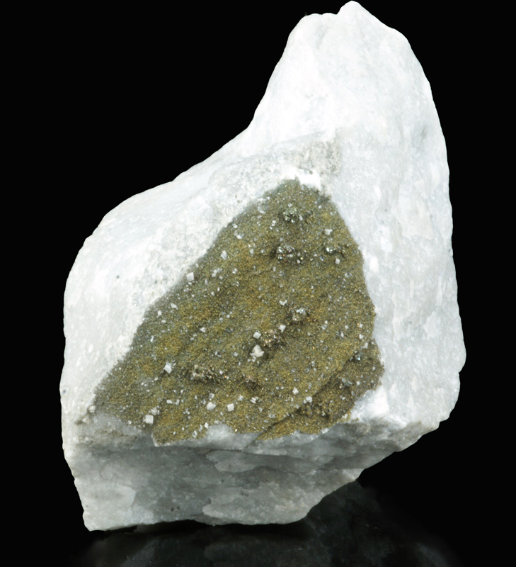 Pyrite on marble - Val Pulita, Apuan Alps, Tuscany, Italy