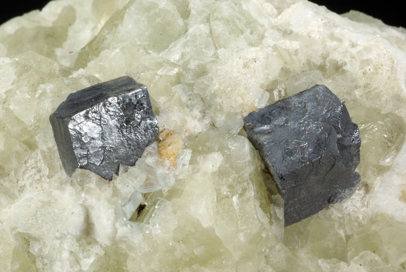 Galena on fluorite, Santa Lucia Mine, Sardinia, Italy