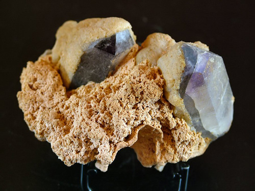 Quartz var. Amethyst with Chalcedony on Orthoclase - Cuasso al Monte, Ceresio Valley, Varese Province, Lombardy, Italy