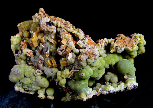Wulfenite on Mimetite - Ojuela Mine, Mapim�, Mun. de Mapim�, Durango, Mexico