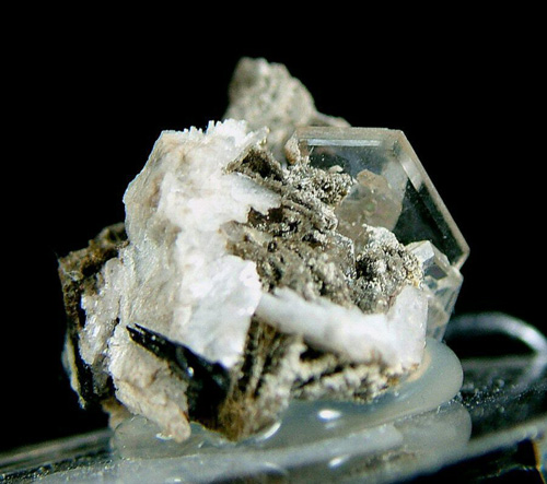 Catapleiite with Aegirine and Natrolite - Poudrette quarry (De-Mix quarry; Demix quarry; Uni-Mix quarry; Carri�re Mont Saint-Hilaire; MSH), Mont Saint-Hilaire, La Vall�e-du-Richelieu RCM, Mont�r�gie, Qu�bec, Canada