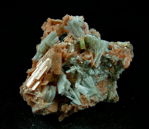 Schizolite with Leucophanite, Albite and Aegirine - Poudrette quarry,  Mont Saint-Hilaire, La Vall�e-du-Richelieu RCM, Mont�r�gie, Qu�bec, Canada