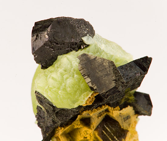 Babingtonite with Prehnite - Roncari Quarry (Tilcon Quarry), East Granby, Hartford Co., Connecticut, USA