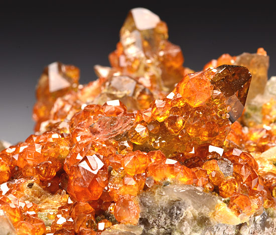 Spessartine with Smoky Quartz - Tongbei, Yunxiao (Yunling), Zhangzhou area, Fujian - East Region - China