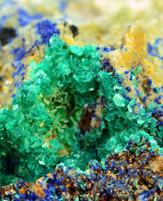 Chalcophyllite with Azurite - Piesky, �pania Dolina (Herrengrund), Bansk� Bystrica Co., Bansk� Bystrica Region, Slovakia