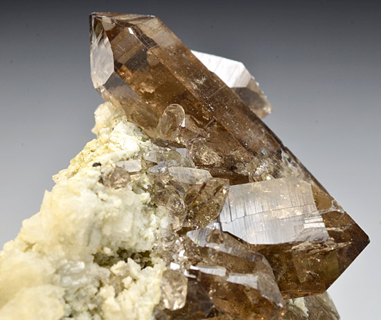 Quartz var. Smoky Quartz - Glacier de l'Argentiere, Mont Blanc, Chamonix, France