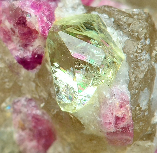 Rhodizite (gemmy) rich of Rubidium (Rb) with Rubellite - Tetezantsio - Madagascar