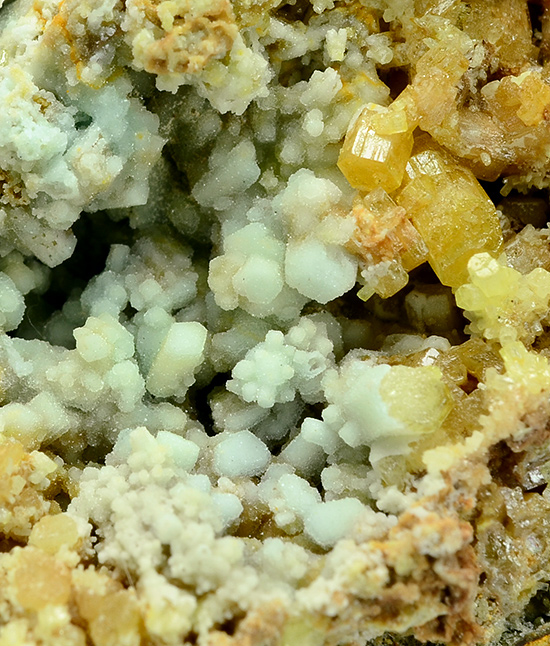 Philipsbornite ps on Mimetite - Hat Yai, Hat Yai District, Songkhla Province, Thailand