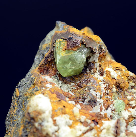 Green Anglesite on Galena - Montevecchio Mines, Arbus, Medio Campidano Province, Sardinia, Italy