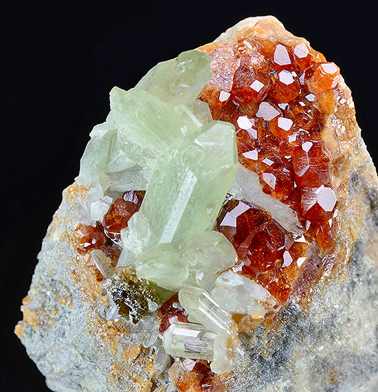 Diopside with Hessonite - Testa Ciarva, Mussa Alp, Balme, Metropolitan City of Turin, Piedmont, Italy