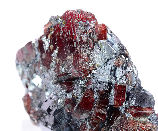 Rhodonite on Galena - Broken Hill, Broken Hill district, Yancowinna Co., New South Wales, Australia