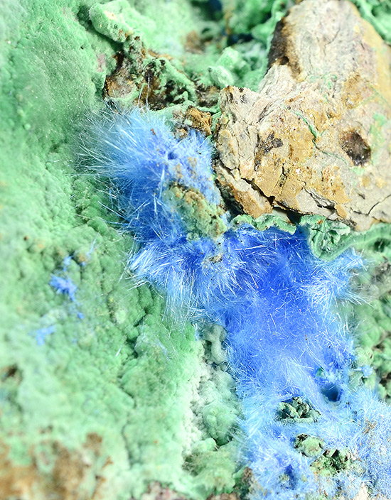 Cianotrichite - Grand View Mine, Horseshoe Mesa, Grand View Mining District, Grand Canyon, Coconino County, Arizona, USA