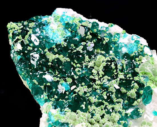 Dioptase with Mottramite -Tsumeb Mine, Otjikoto Region, Namibia