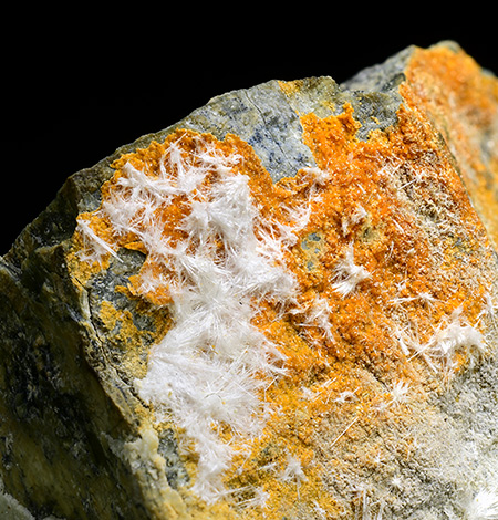 Desautelsite with Artinite - Artinite pit, Picacho Peak, New Idria Mining District, San Benito Co., California, USA