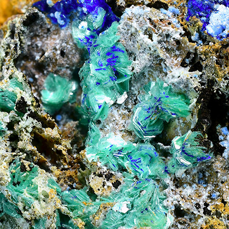 Chalcophyllite - Salsigne mine, Salsigne, Languedoc-Roussillon, France