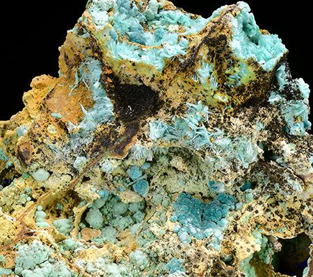 Rosasite with Aurichalcite - Sounion, Lavreotiki, East Attica, Attica, Greece